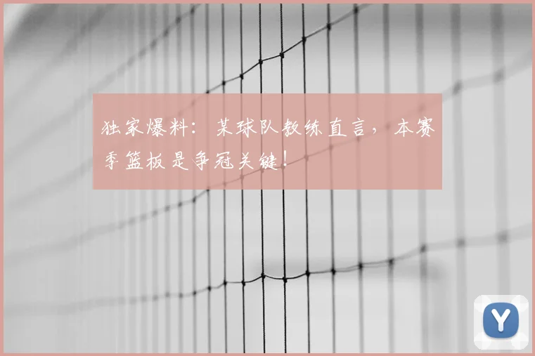 独家爆料：某球队教练直言，本赛季篮板是争冠关键！